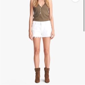 MOTHER White Jean Shorts